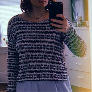 blue & white knitted sweater